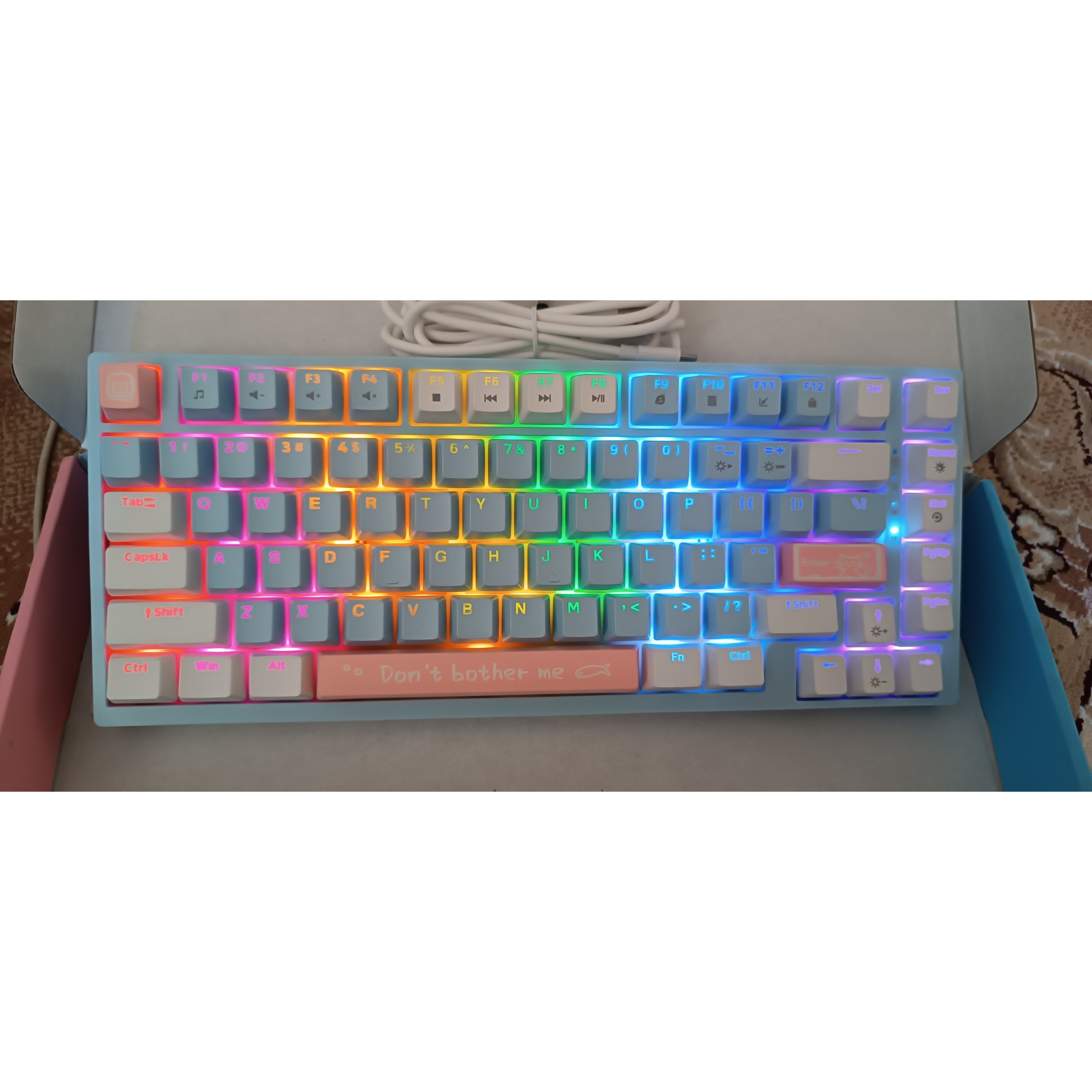 کیبورد گیمینگ اونیکوما مدل G52، مکانیکال سوییچ قهوه ای RGB نورپردازی Tenkeylessجدید
