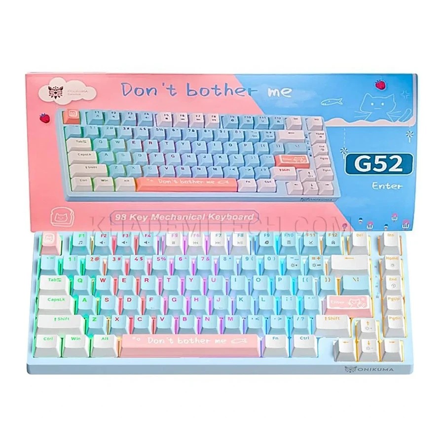 کیبورد گیمینگ اونیکوما مدل G52، مکانیکال سوییچ قهوه ای RGB نورپردازی Tenkeylessجدید