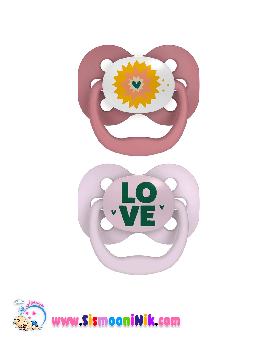 پستانک بادامی 0 تا 6 ماه طرح Love دکتر براونز