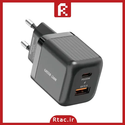 آدابتور 20 وات گرین لاین (GREEN LION) مدل GAN WALL CHARGER