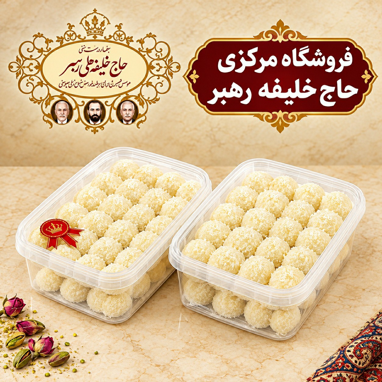 شیرینی سنتی نان نارگیلی حاج خلیفه علی رهبر و شرکاء
