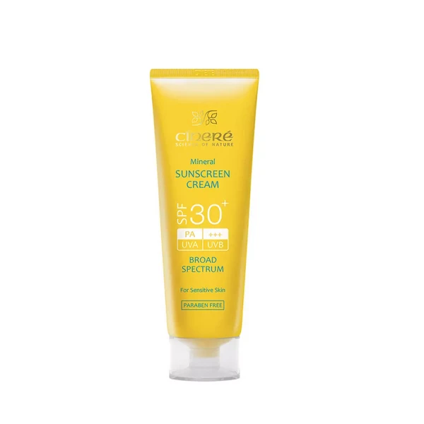 کرم ضدآفتاب 30 SPF پوست حساس بی رنگ سینره 50 میلیلیتر Cinere