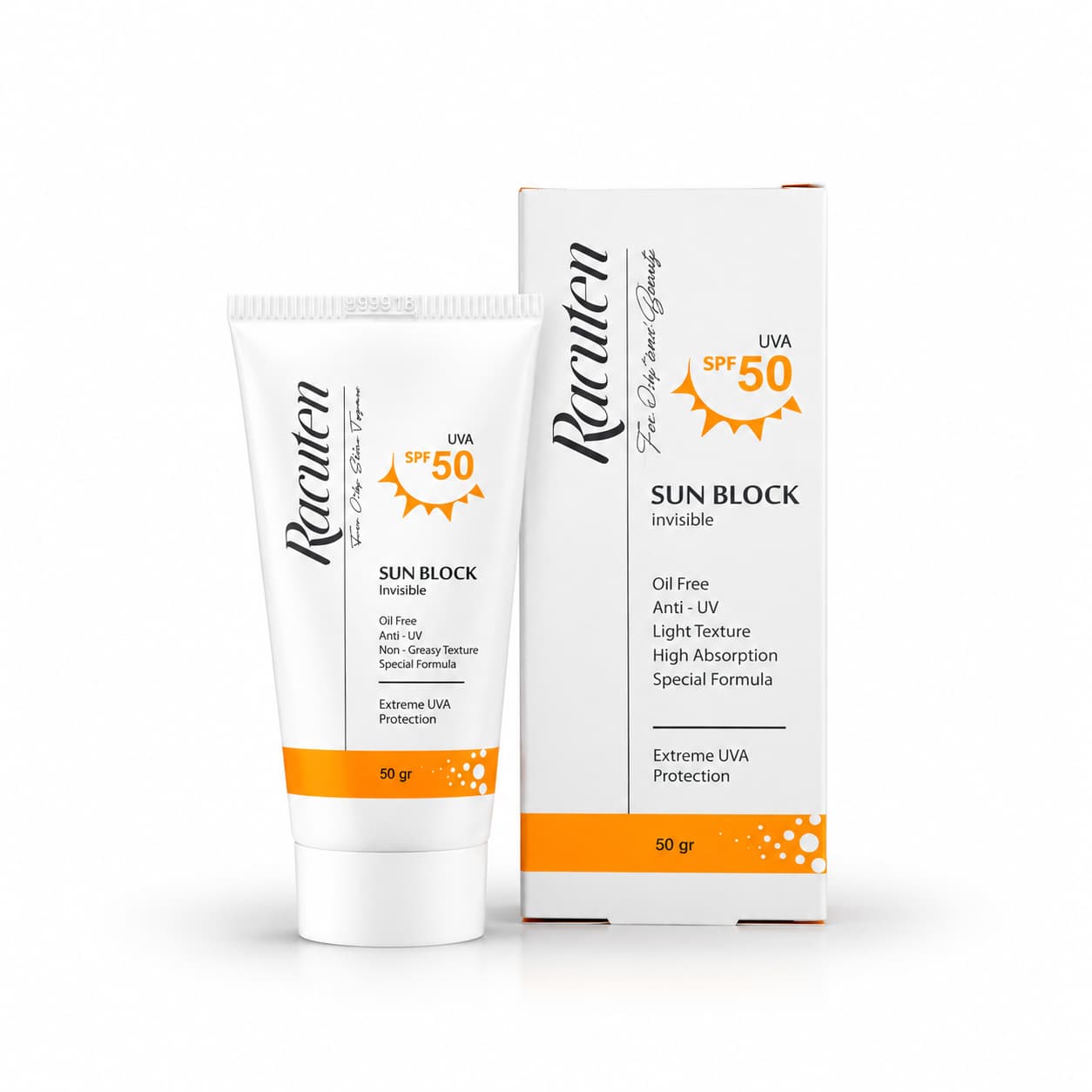 کرم ضدآفتاب SPF50 راکوتن فاقد چربی و بی رنگ (پوست چرب و مختلط)