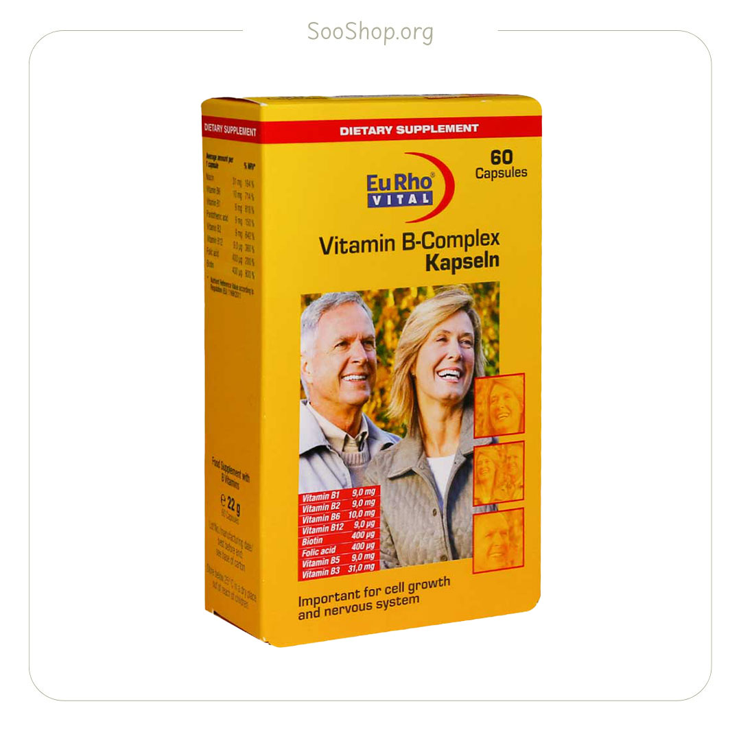 کپسول ب کمپلکس یوروویتال – EuRho Vital Vitamin B‑Complex (60 Caps)