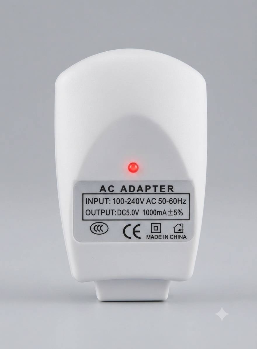 آداپتور برق دیواری (AC Adapter) با نشانگر LED - مدل عمومی (سهپایه - استوک)