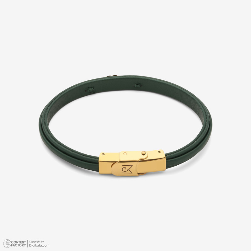 دستبند طلا 18 عیار زنانه با بند چرمی وی گالری مدل amg3515جدید
