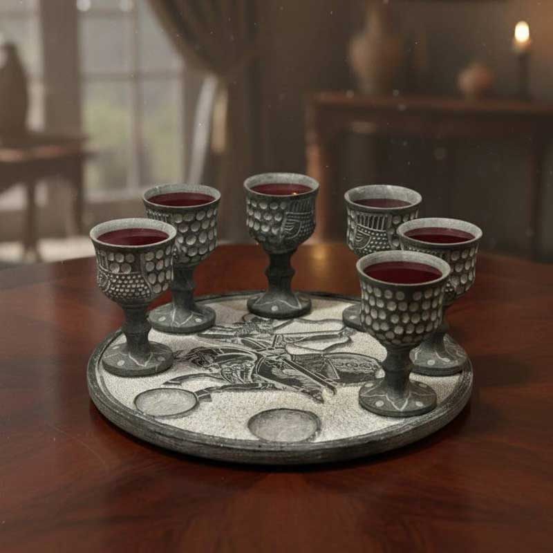 سینی و جام سنگی طرح هخامنشی نسیماه
