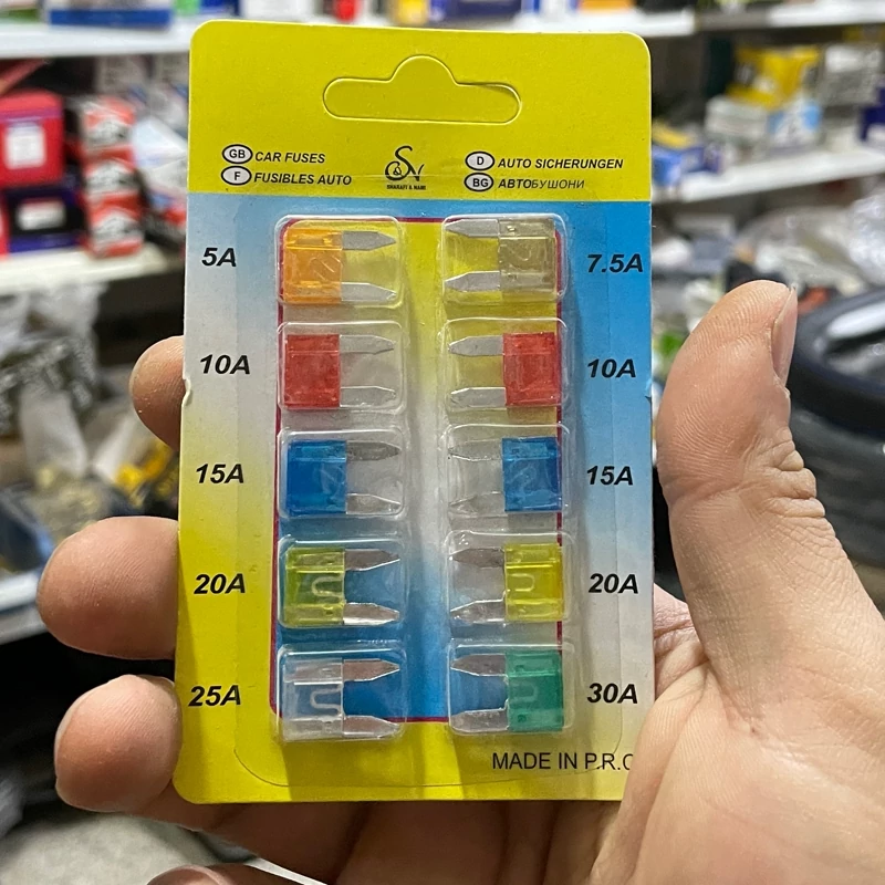 فیوز دو شاخ کارتی مناسب برای پژو 206 بسته 10 عددی