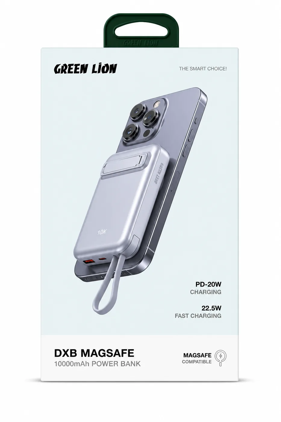 پاور بانک مگ سیف GL-PB92 Green Lion Dxb Magsafe 10000 Mahجدید