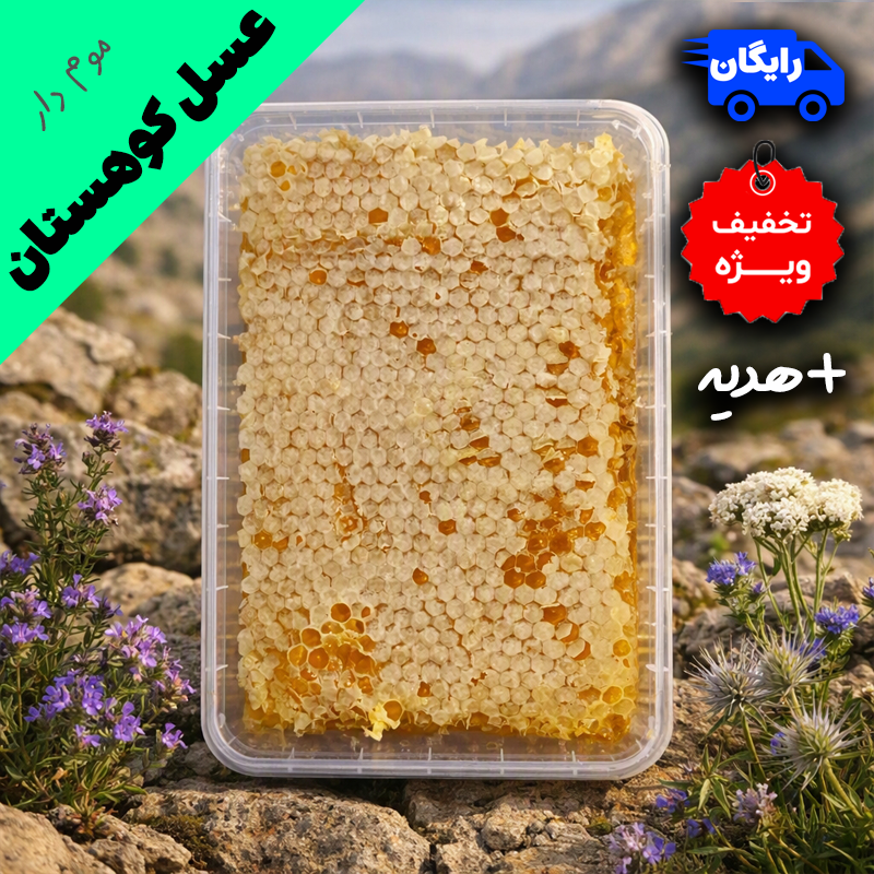 عسل طبیعی و درمانی کوهستان - با ضمانت مادام العمر (موم دار)
