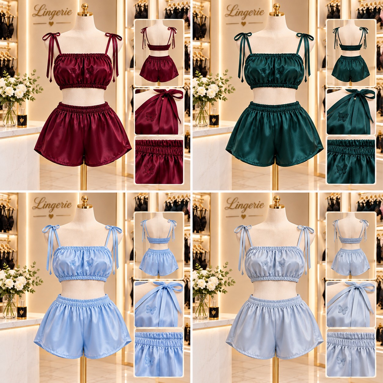 تاپ و شورتک ساتن تا سایز بزرگجدید