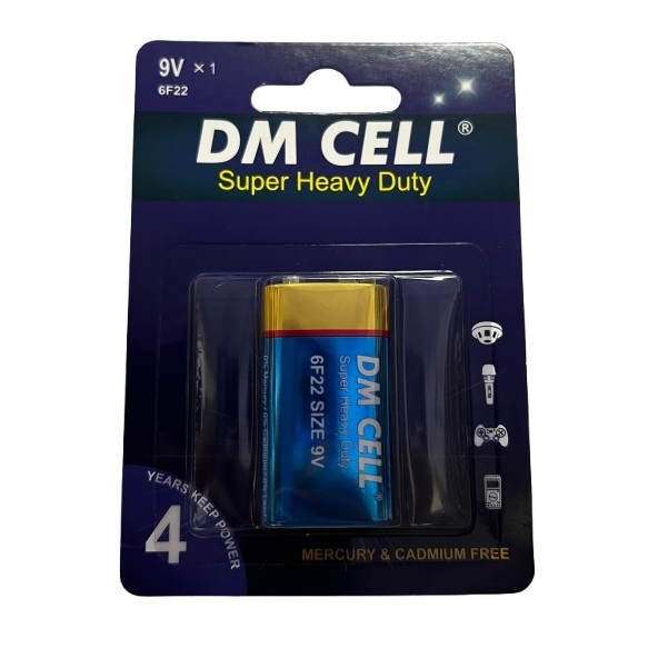 باتری کتابی 9 ولت DM CELL - بسته بندی کارتیجدید