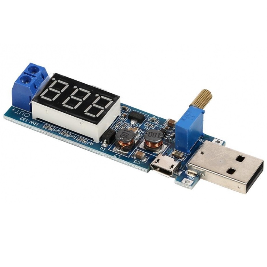 ماژول مبدل DC-DC کاهنده و افزاینده با ورودی USB و میکروUSB مدل HW-132جدید