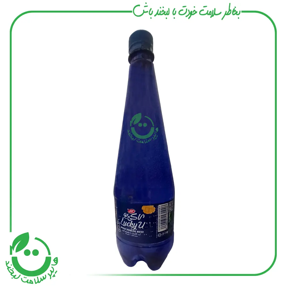 آب گازدار لاکی یو با طعم انبه کاله 1 لیتر
