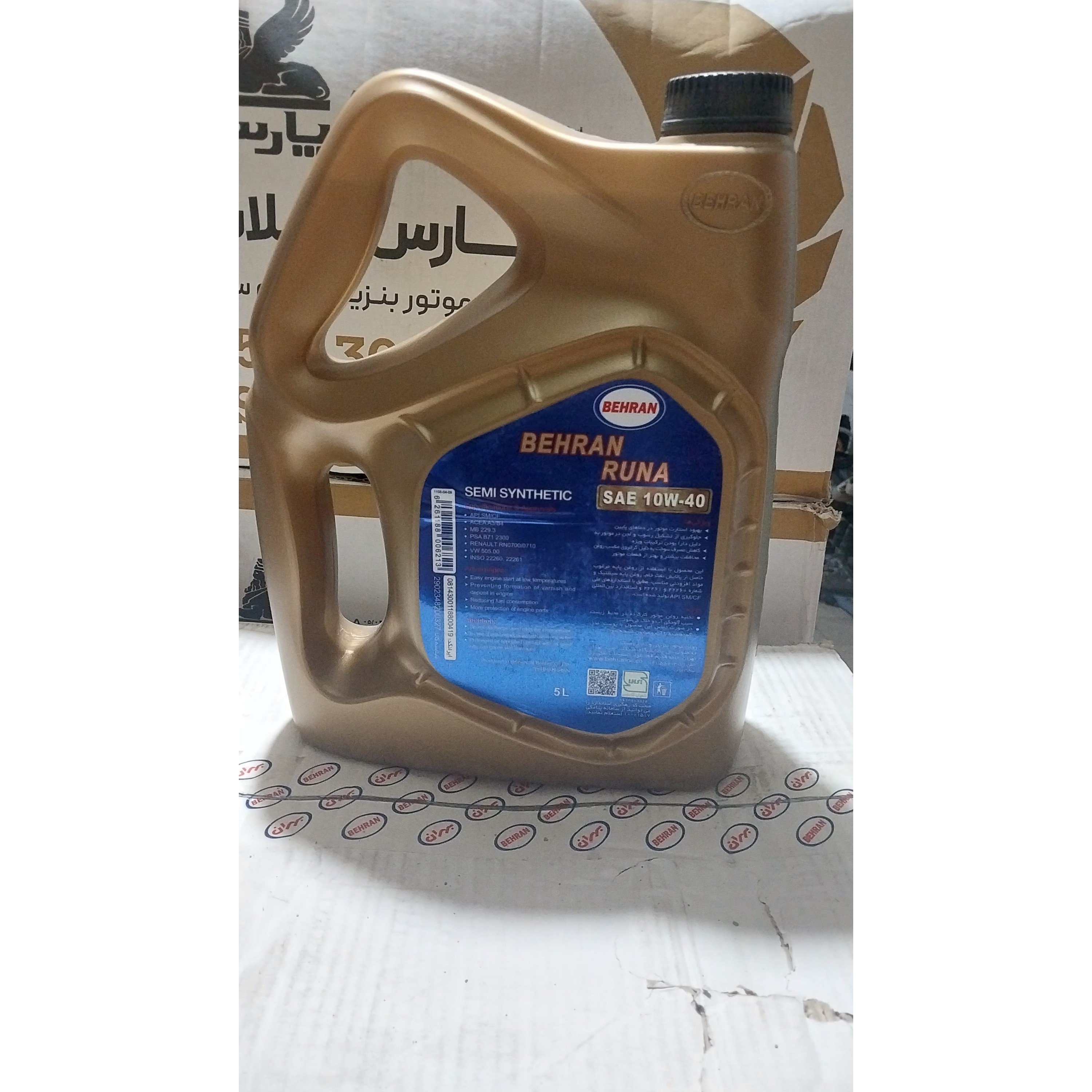روغن موتور بهران رانا SM 10W 40 با حجم 5 لیتری جدید