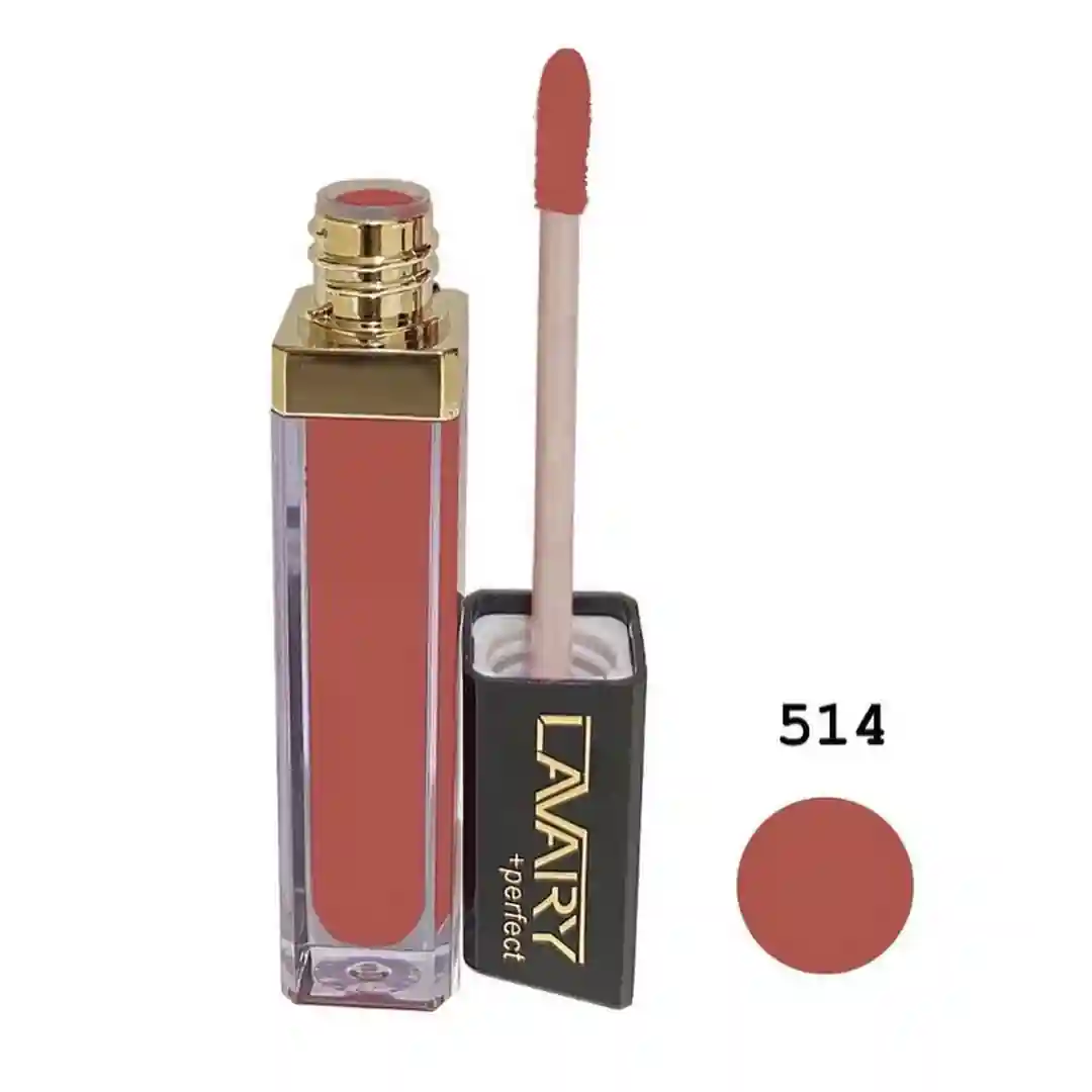 رژ مایع لاواری شماره 514 رنگ گلبهی بدون سرب