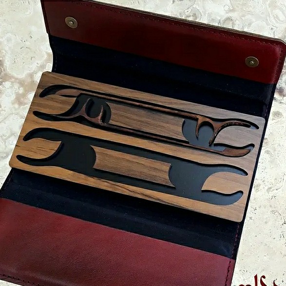 جعبه مضراب سنتور جفتی چرم طبیعی ، برش لیزریجدید