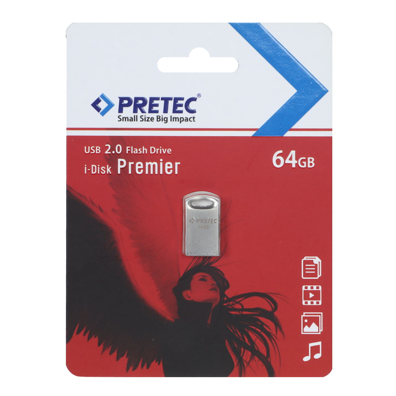 فلش مموری Pretec USB2.0 مدل Premier ظرفیت 64GB - نقره ای (گارانتی فراگامان)جدید