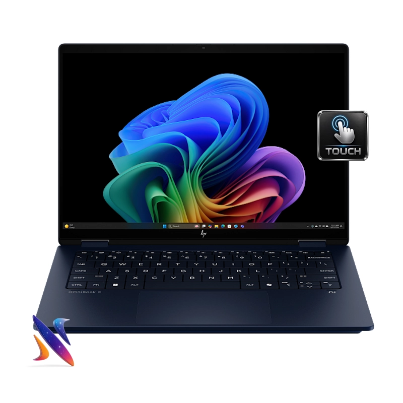 لپ تاپ لمسی 14 اینج اچ پی OmniBook X Flip FM0013DX 2 in 1 Core Ultra5-226V 16GB 256GB SSD Intel ARC-130V Graphics Touch