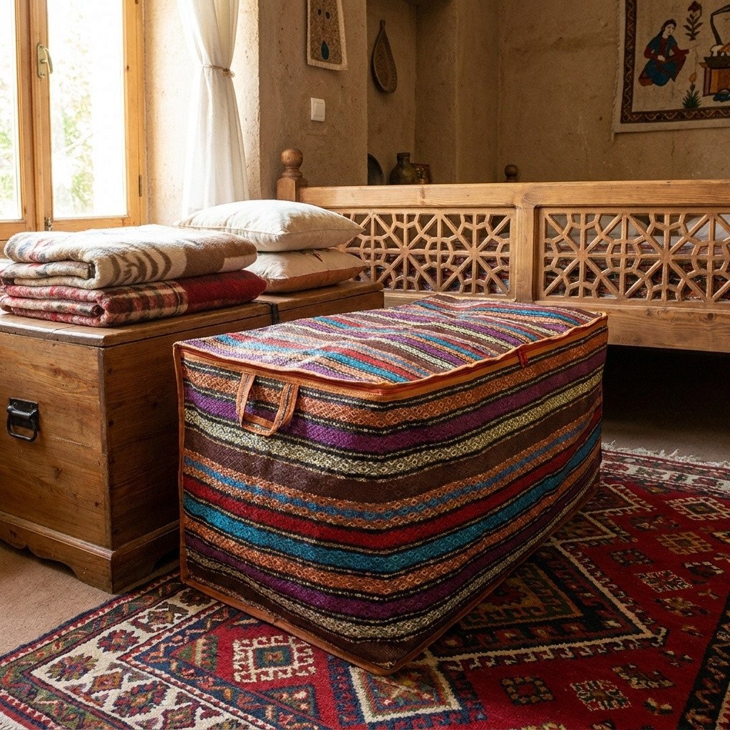 باکس نظم دهنده مدل کاور رختخواب طرح جاجیمجدید