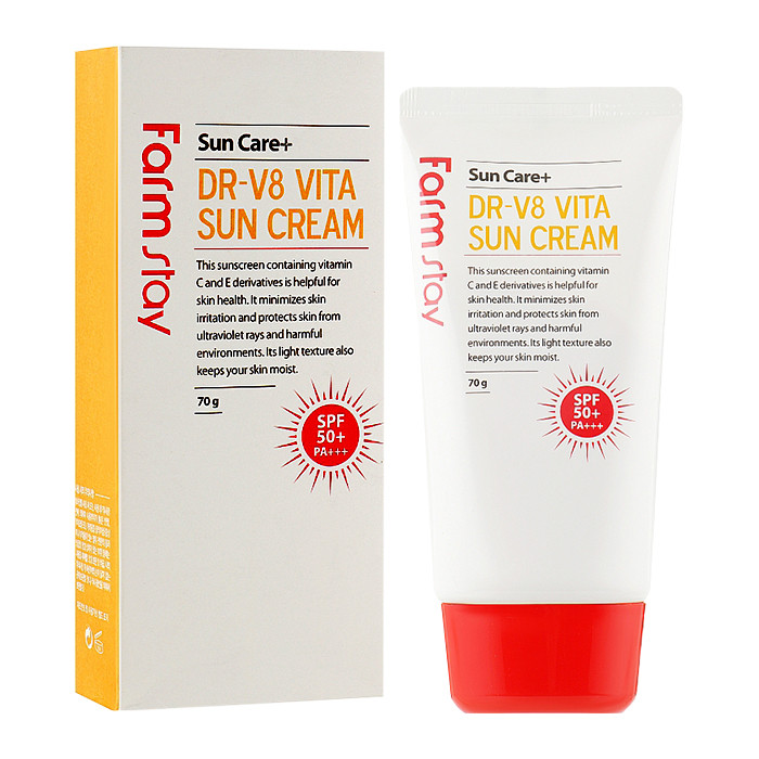 کرم ضد آفتاب بدون رنگ فارم استی SPF 50 مدل DR V8 VITA مناسب انواع پوست حجم 70 میلیلیترجدید