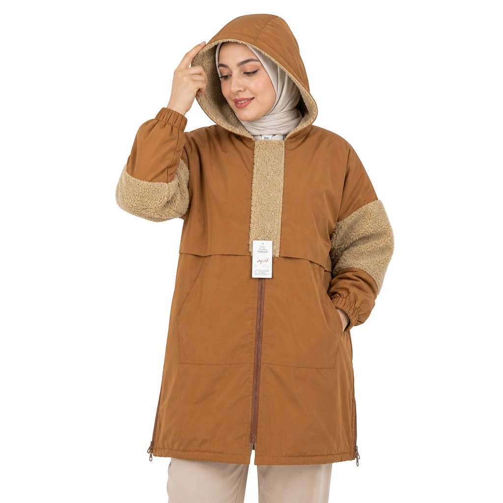 کاپشن کلاه دار زنانه و دخترانه کد 86135