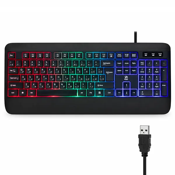 کیبورد گیمینگ باسیم پی نت مدل P-net KB-1400 با نورپردازی RGBجدید