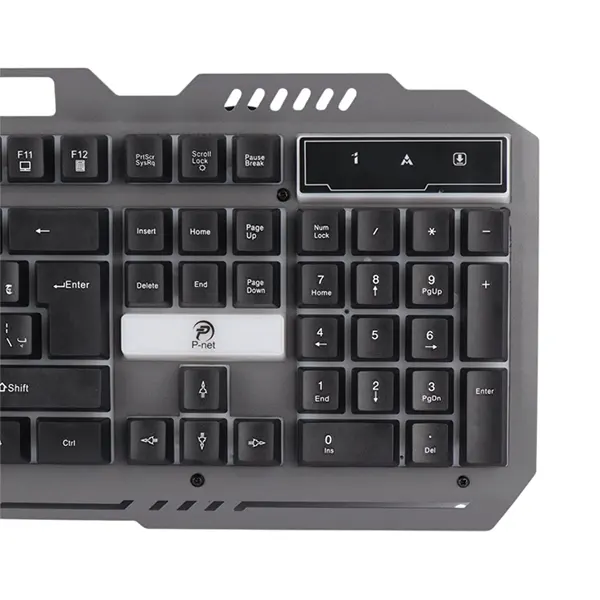 کیبورد گیمینگ با سیم پی نت مدل P-net KB-1700جدید