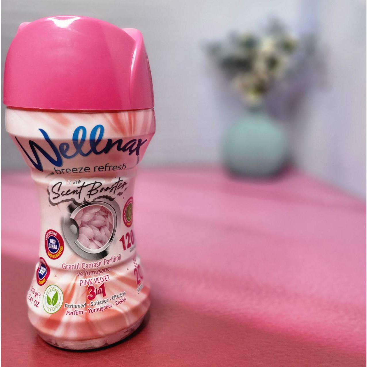 خوشبوکننده لباس ولناکس Wellnax رایحه مخمل صورتی 210 گرم PINK VELVET