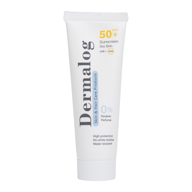 کرم ضد آفتاب بیرنگ صورت درمالوگ SPF 50 مدل 01 محافظ در برابر اشعه UVA و UVB مناسب برای پوست خشک حجم 50 میلیلیتر