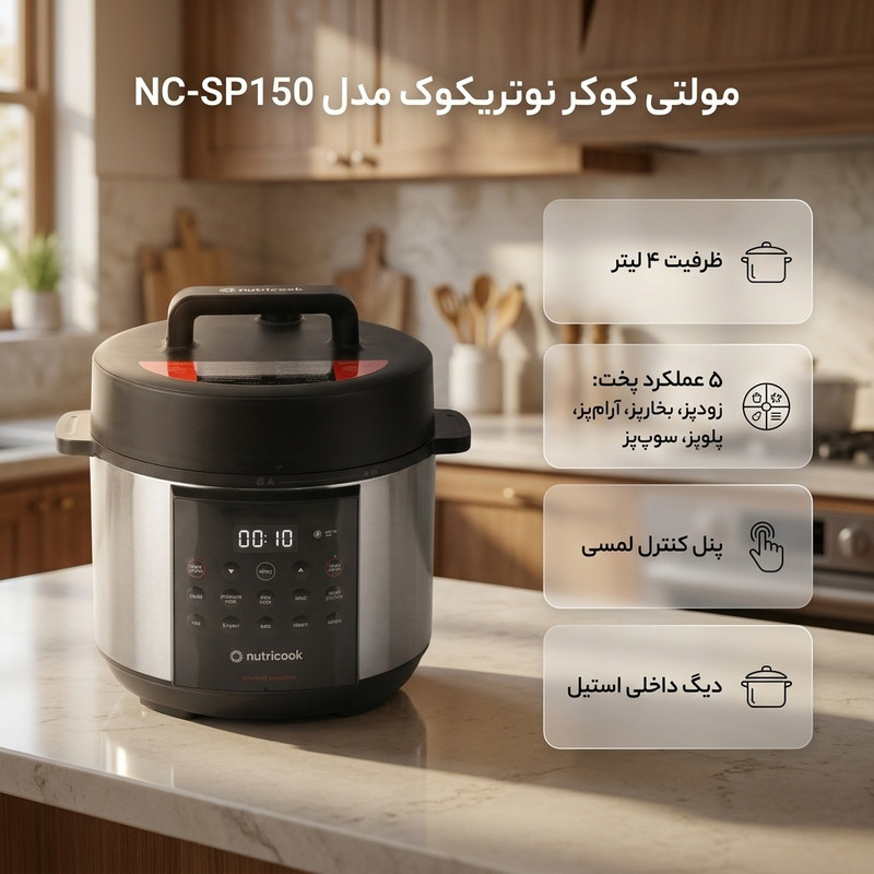 مولتی کوکر 4 لیتری نوتریکوک مدل NC-SP150جدید