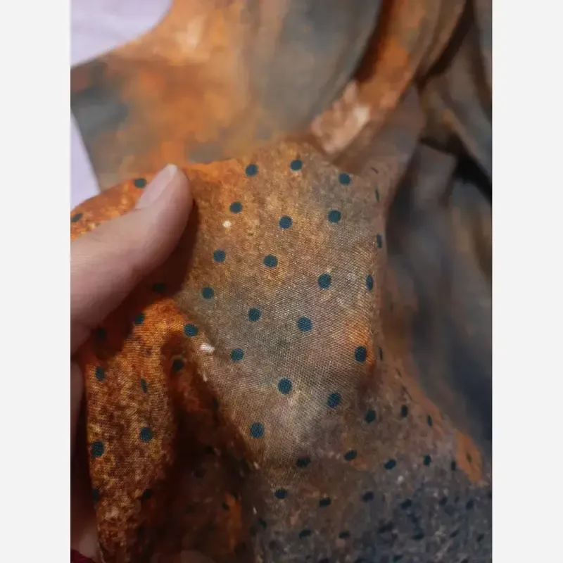 روسری نخ کاستوم طرح طوبی سایز 140 رنگ سال 2026 آجری و تالجدید