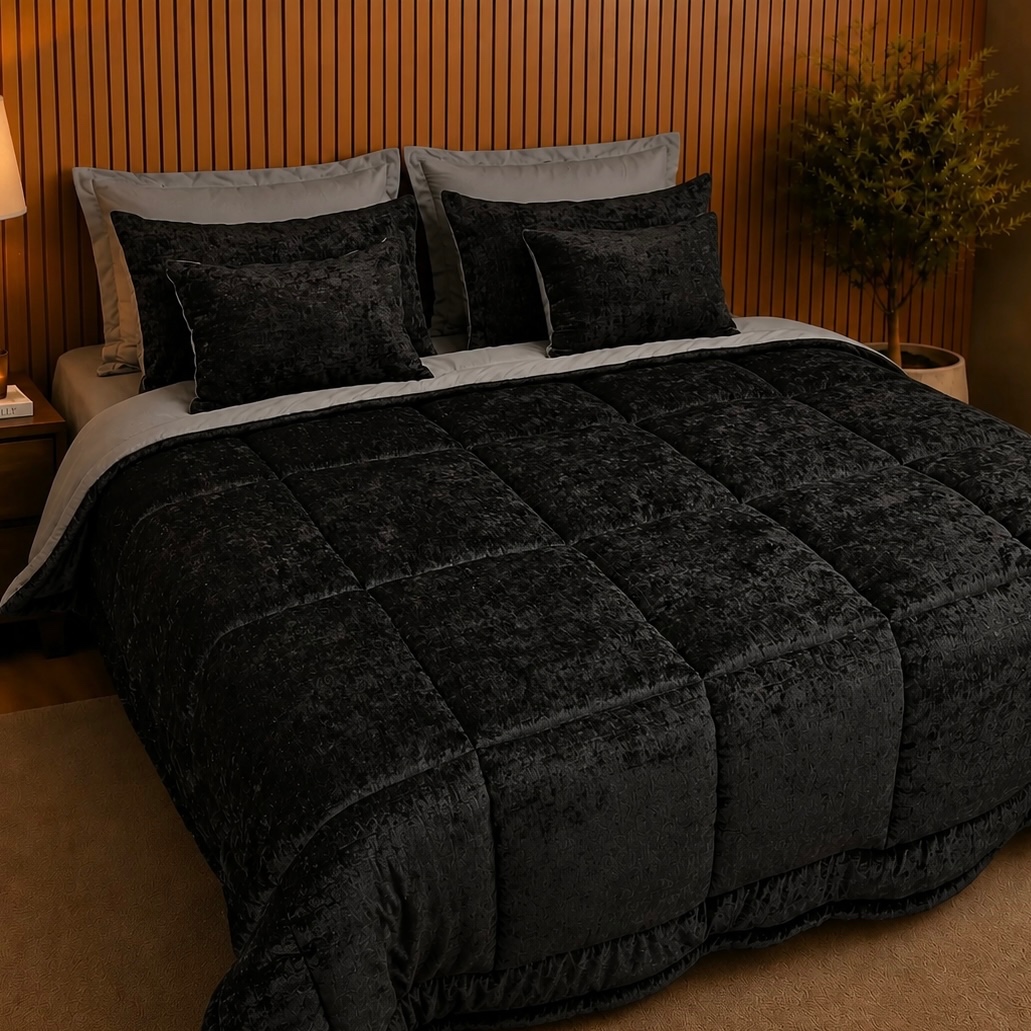 روتختی تکنفره 120 مخمل شانل مشکی (پناه)جدید