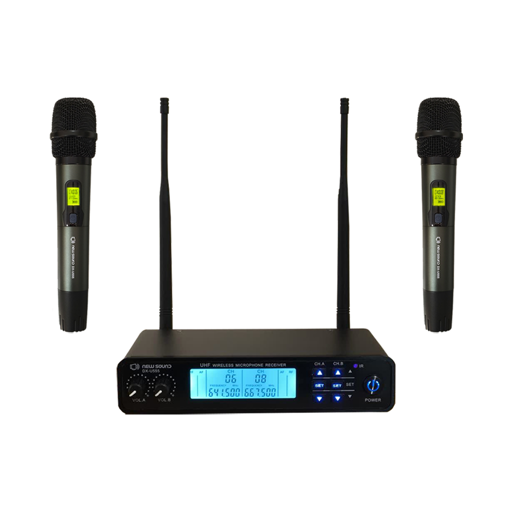 میکروفون بی سیم UHF برند نیوساند NEW SOUND مدل DX-U555