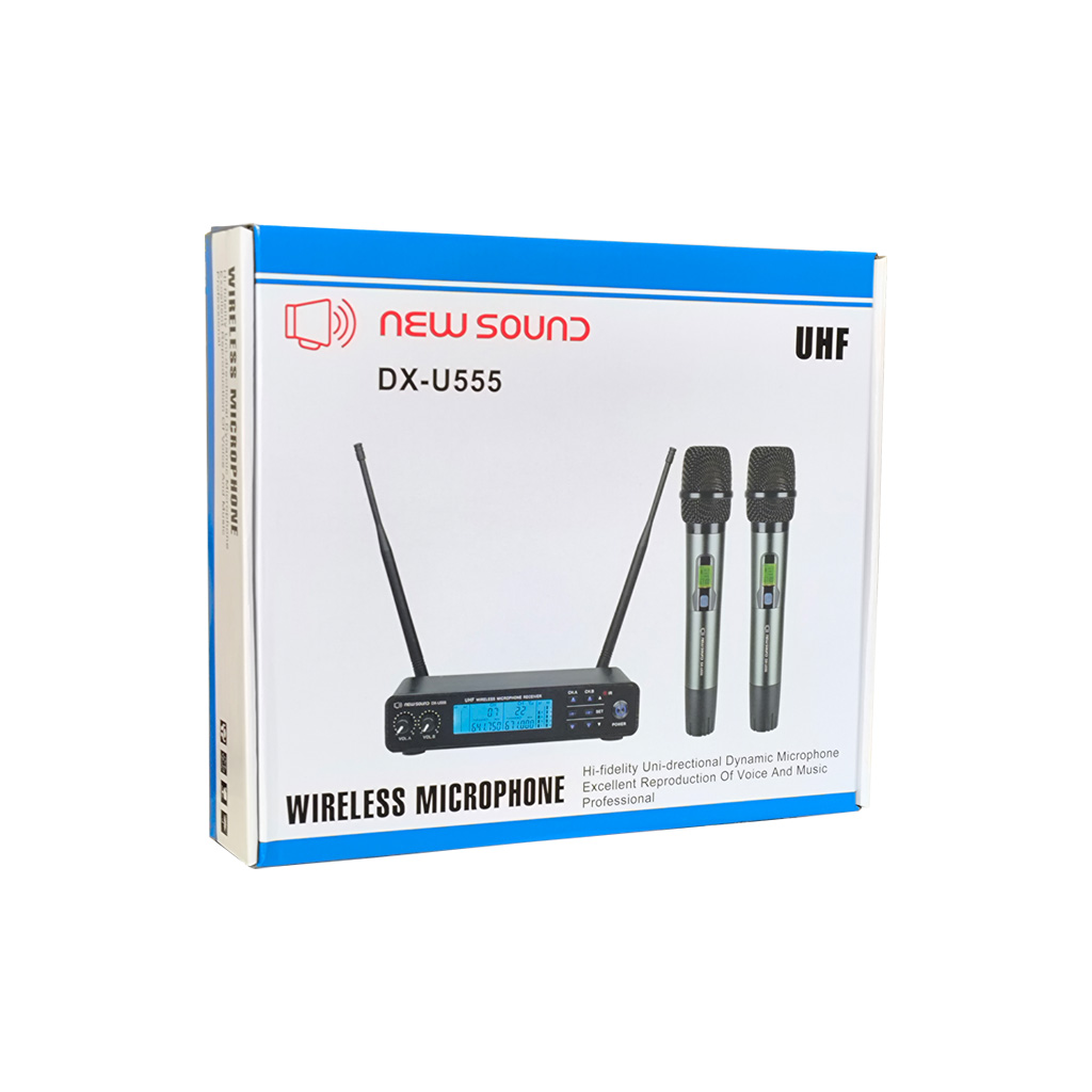 میکروفون بی سیم UHF برند نیوساند NEW SOUND مدل DX-U555