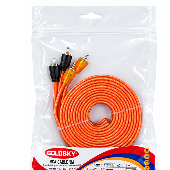 کابل آرسی (RCA) گلداسکای (GOLDSKY) مدل شیلددار - کیفیت عالی و بدون نویز