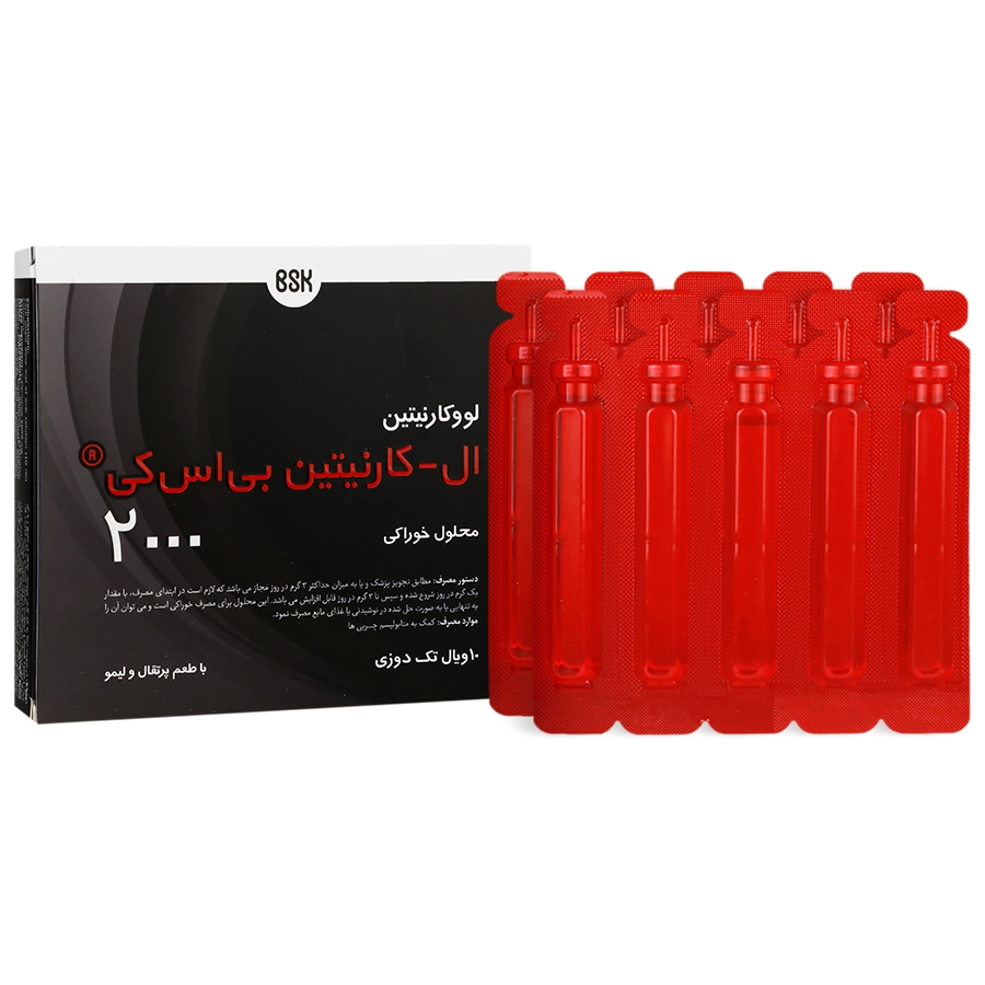 محلول خوراکی ال کارنیتین 2000 بی اس کی 10 عددی