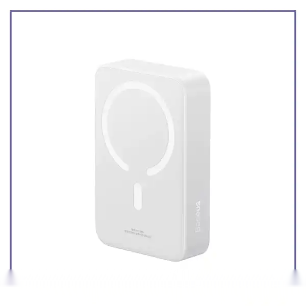 پاور بانک 20000 مگنتی 20 وات بیسوس Baseus Magnetic Mini Power Bank PPCXM20 - سفید
