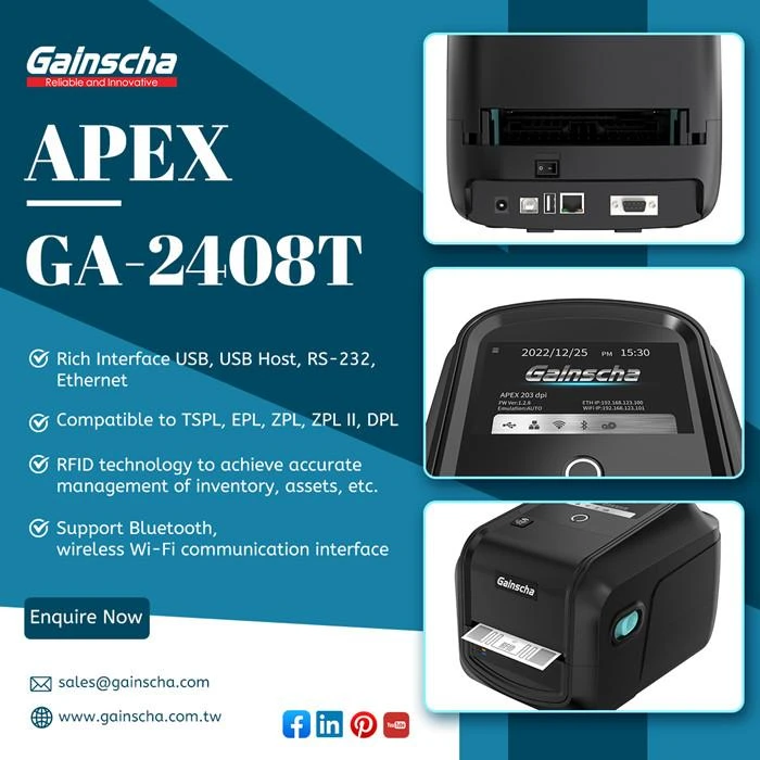 پرینتر لیبل زن گینشا مدل GA-2408T USB,SERIAL,ETHERNET