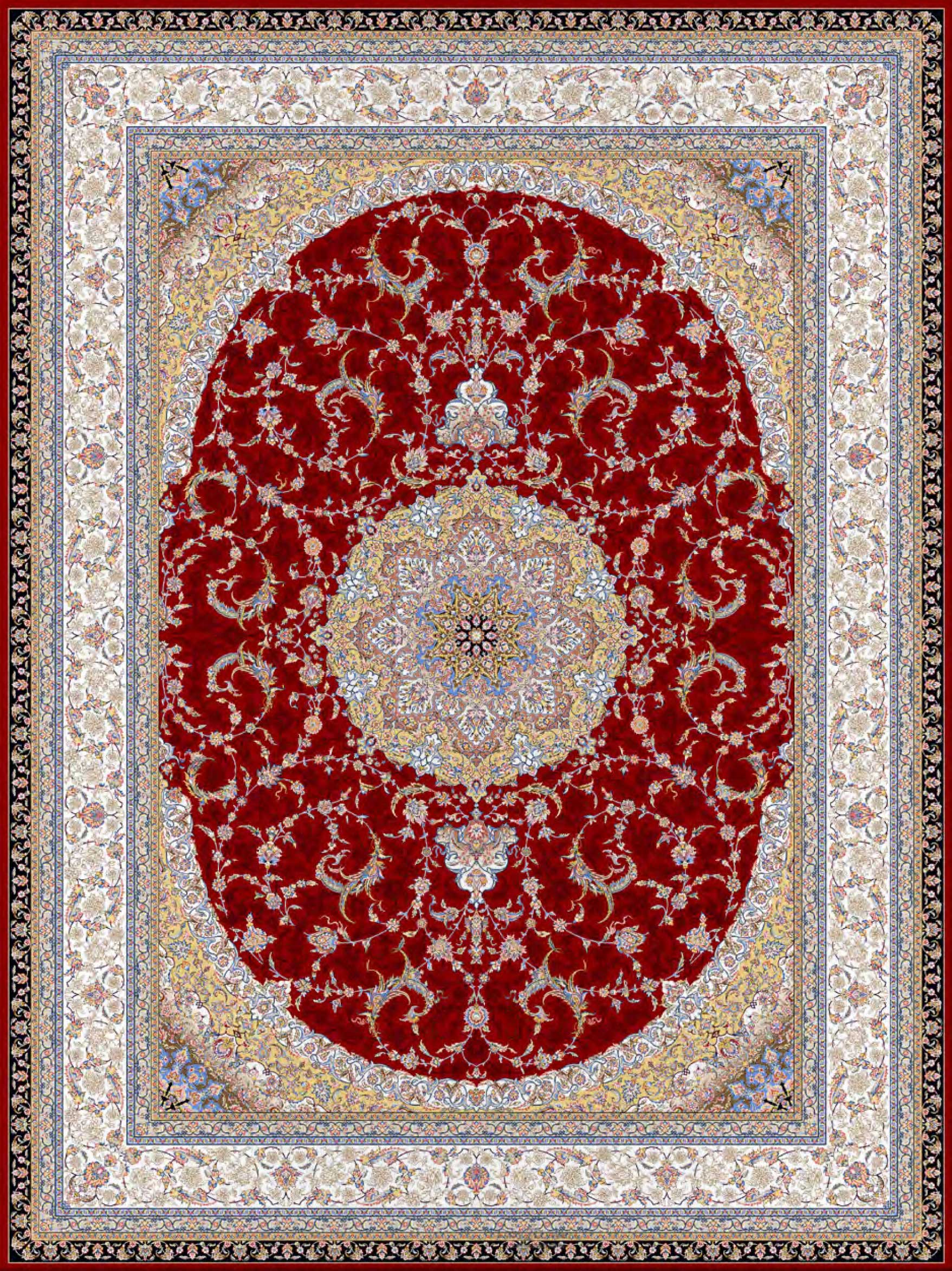 فرش لیلی طرح گلسان | 1200 شانه | 4 رنگ