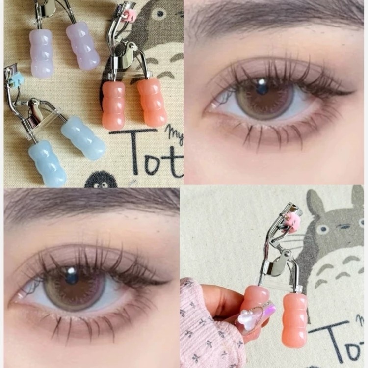 فرمژه پینترستی کیوت فانتزی پرنسسی پاستیلی صورتی با اپلیکاتور کره ای مناسب کادو هدیه فرچه ژله ای 