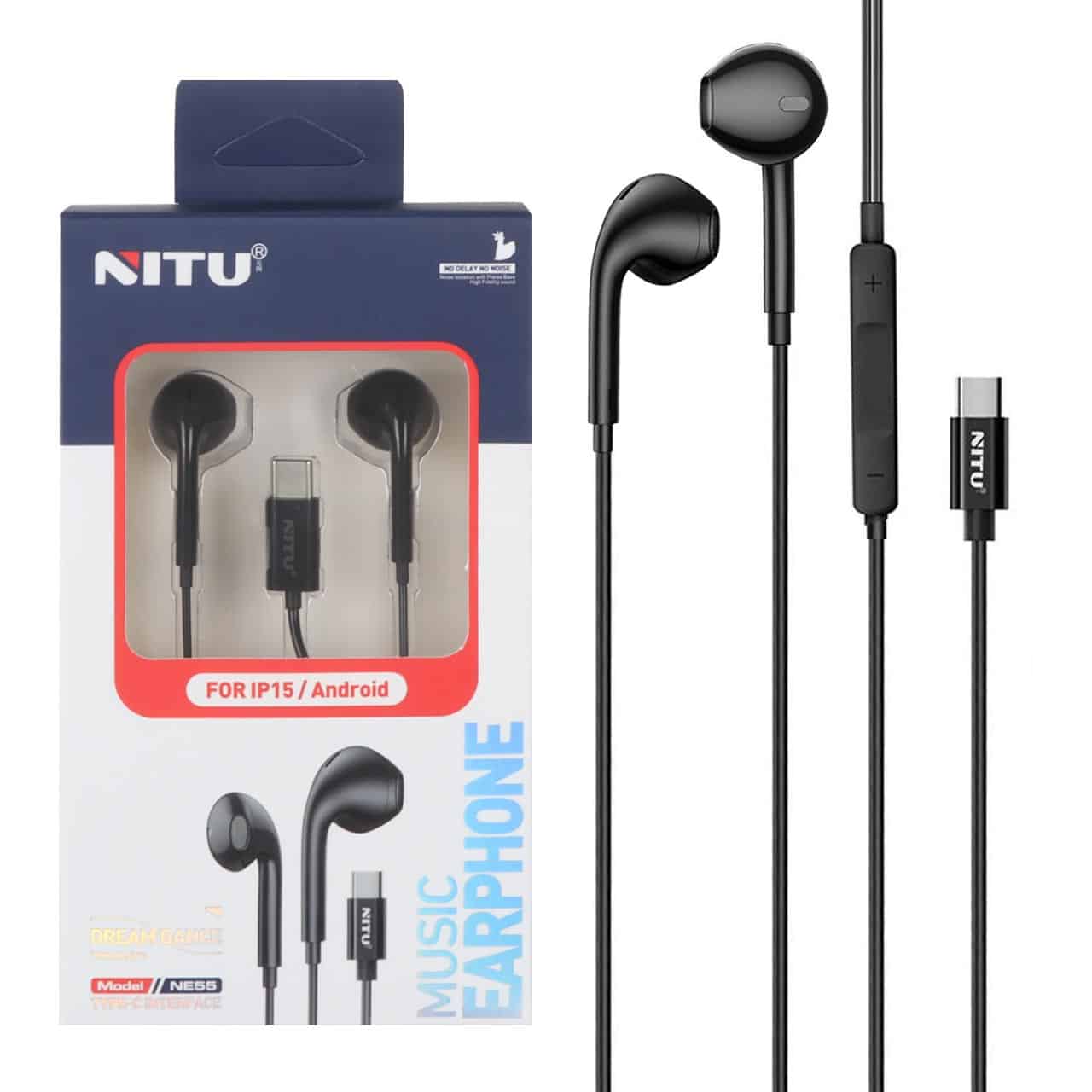 هندزفری باسیم Nitu Type-C مدل NE55 - مشکی