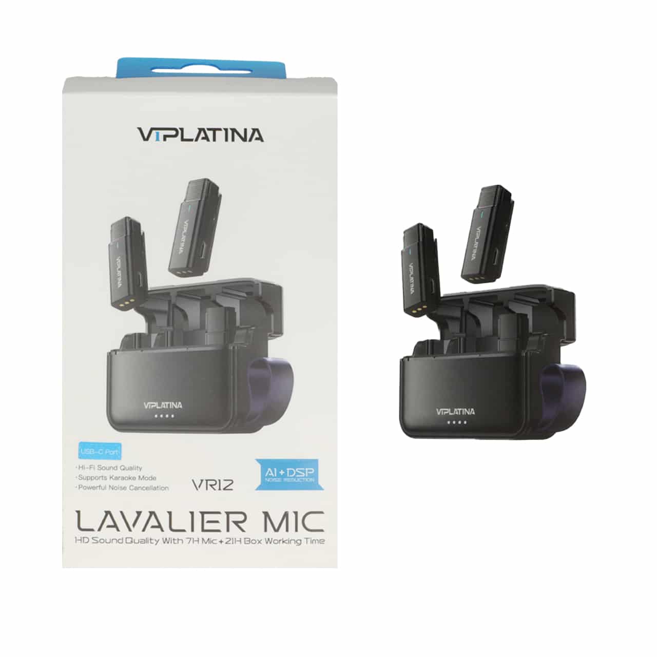 میکروفون بی سیم VIPLATINA Type-C مدل VR12 - مشکی (گارانتی 18 ماه تعویض نیکان همراه)جدید