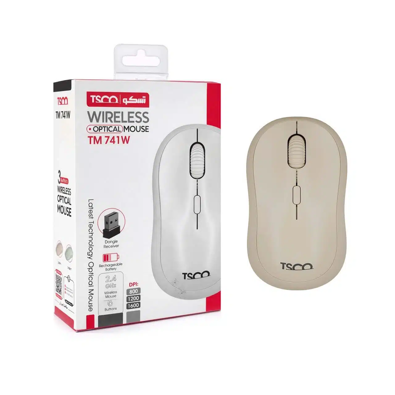 ماوس بی سیم TSCO مدل TM 741W - کرمجدید