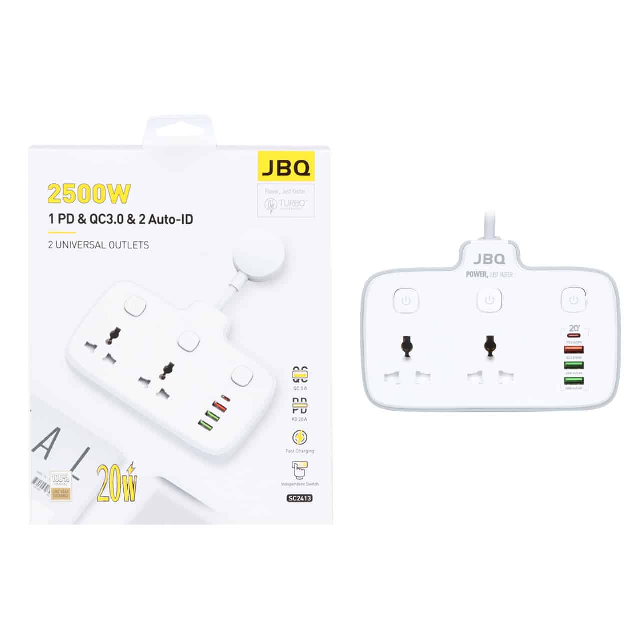 چندراهی برق JBQ مدل SC2413 - سفید (گارانتی یکساله رصاصی)جدید