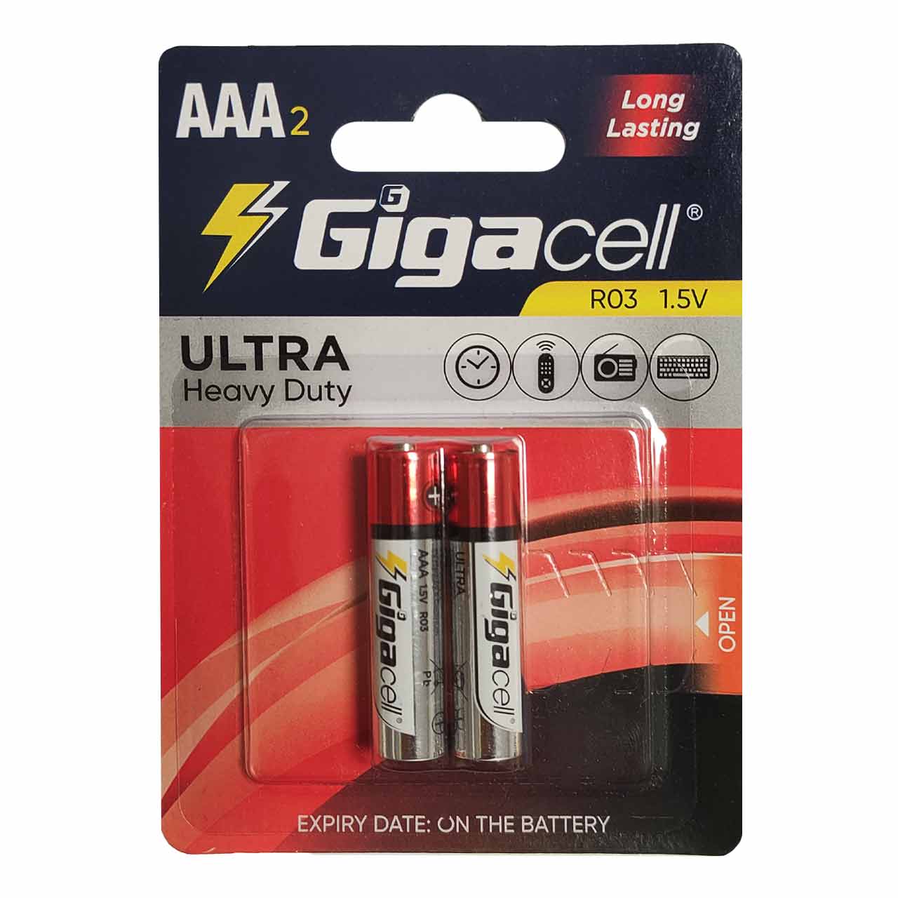 باتری نیم قلمی GigaCell-AAA مدل Ultra Heavy Duty بسته 2 عددیجدید