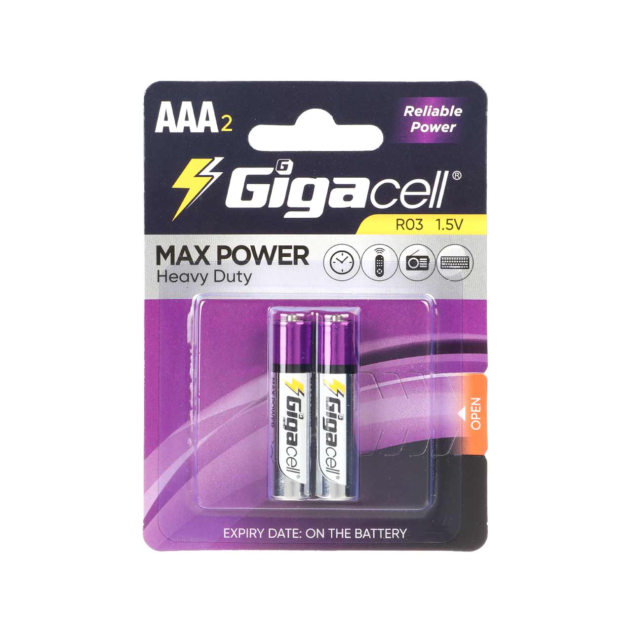 باتری نیم قلمی GigaCell-AAA مدل MAX POWER Heavy Duty R03 - بسته 2 عددیجدید