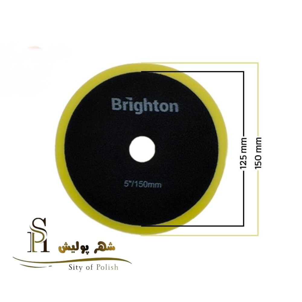 پد پولیش نرم زرد دوال برایتون سایز 125 میلیمتر (5 اینچ) – Brayt DA Soft Foam Pad