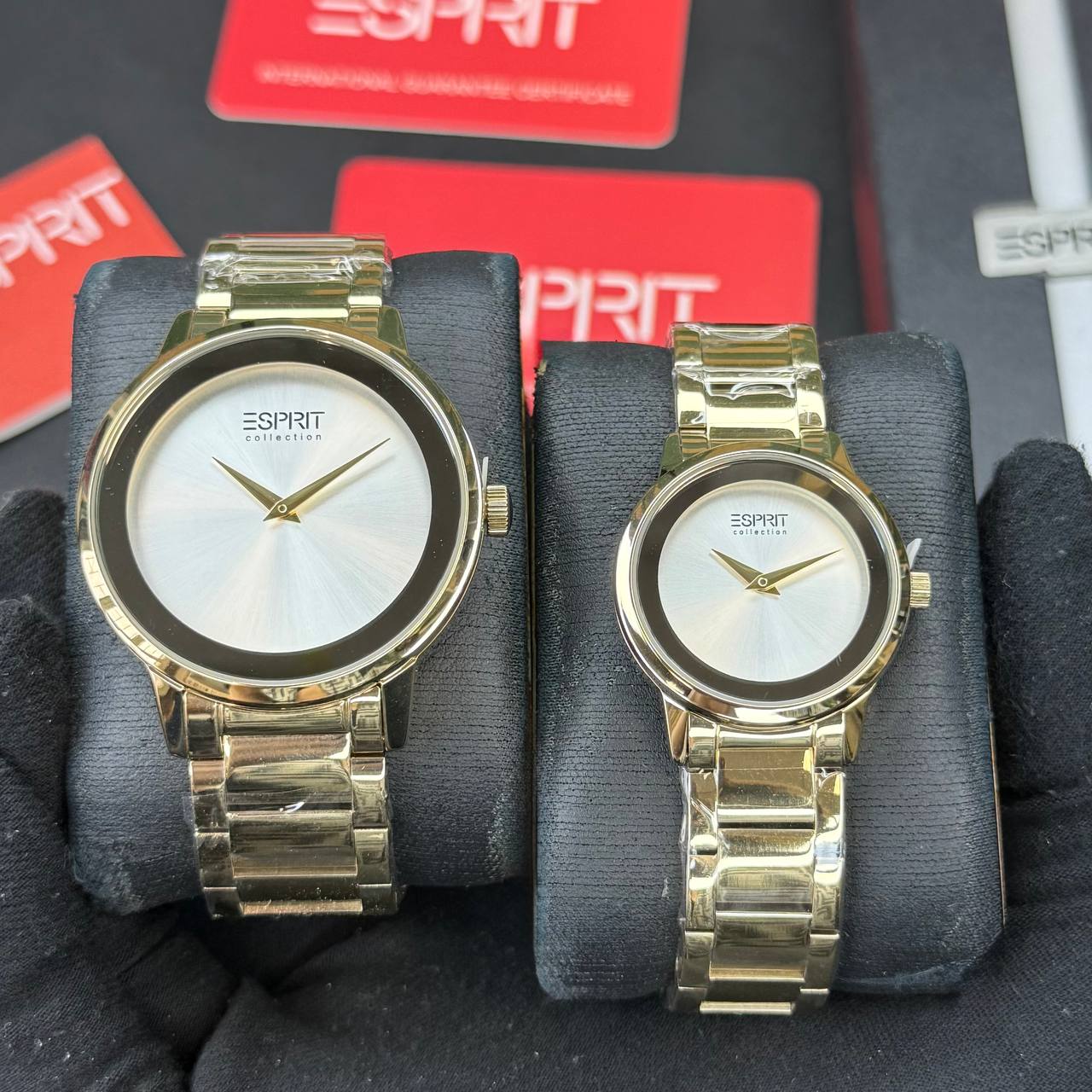 ست ساعت زنانه و مردانه مارک اسپریت صفحه گرد بند استیل در رنگ بندی متنوع و شیک کد 2117577