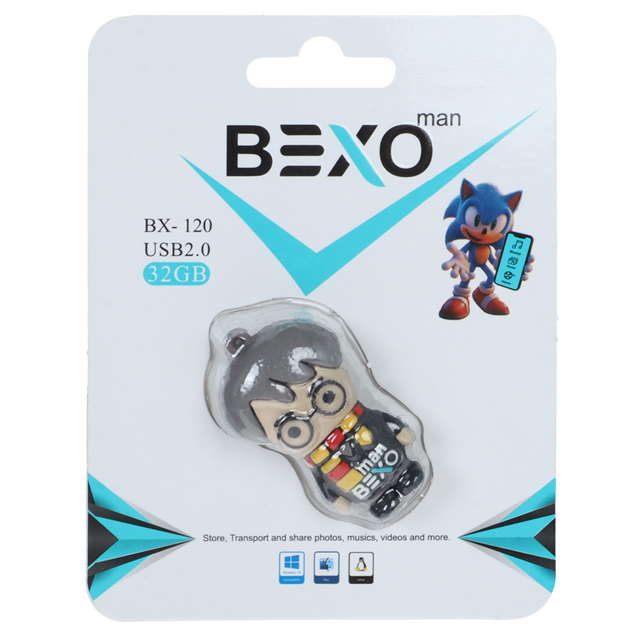 فلشفلش مموری BEXO USB2.0 مدل BX-120 ظرفیت 32GB - عروسکی (گارانتی داده پردازی آواتک)